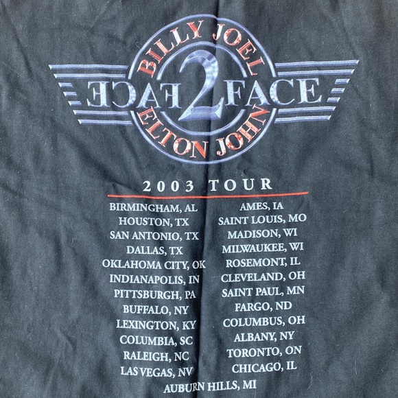 Vintage 2003 Billy Joel & Elton John tour T-shirt XXL NWOT concert black - Picture 6 of 8